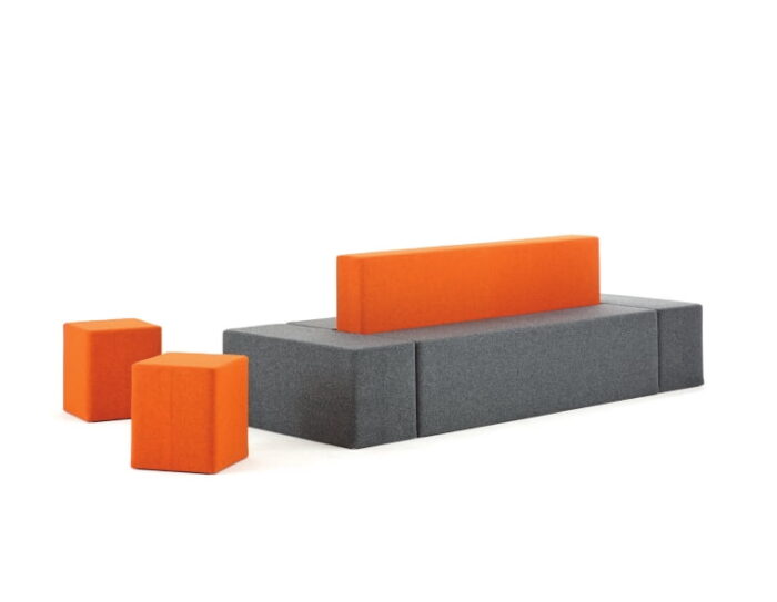 Brick Soft Seating back to back configuration shown with two cube units