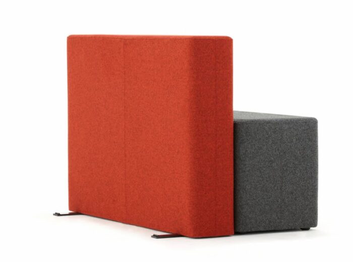 Brick Soft Seating rear view of a 1000mm wide bench unit BR3 with a back unit BR3B