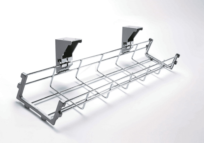Budget Cable Baskets silver unit shown with brackets