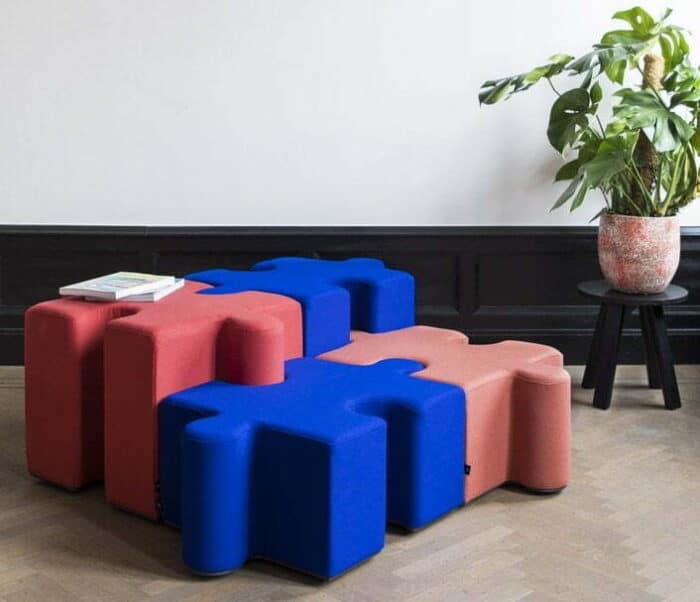 BuzziPuzzle Seating showing low and high modules