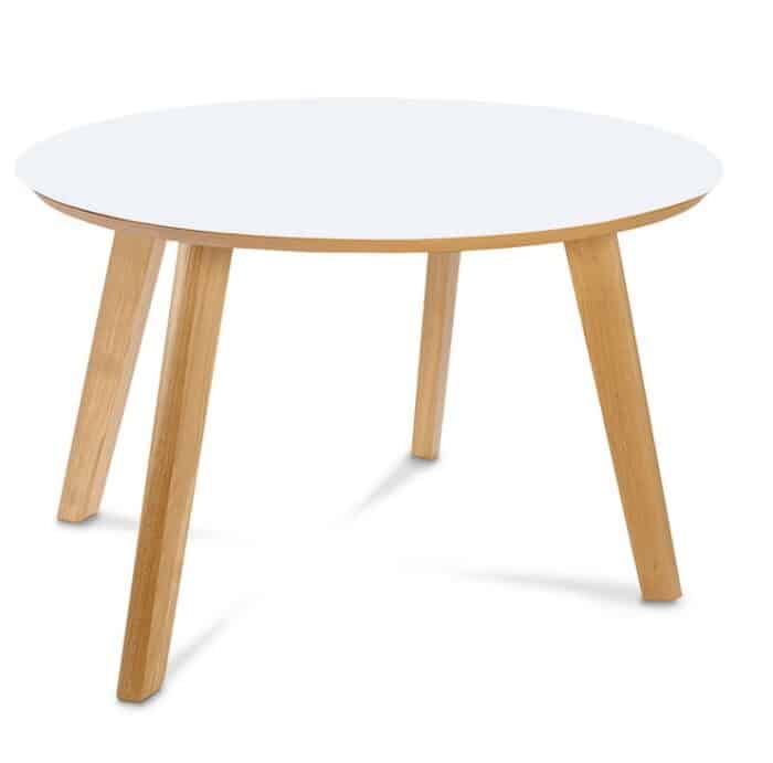 Centro Lite Table round diner height table with natural oak legs