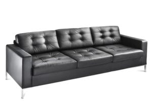 Check Soft Seating three seat sofa with chrome base SCK3A