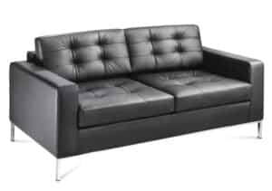Check Soft Seating two seat sofa with chrome base SCK2A