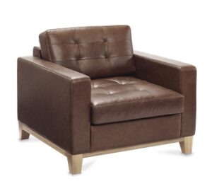 Check Soft Seating armchair with 4 leg oak base SCK1B