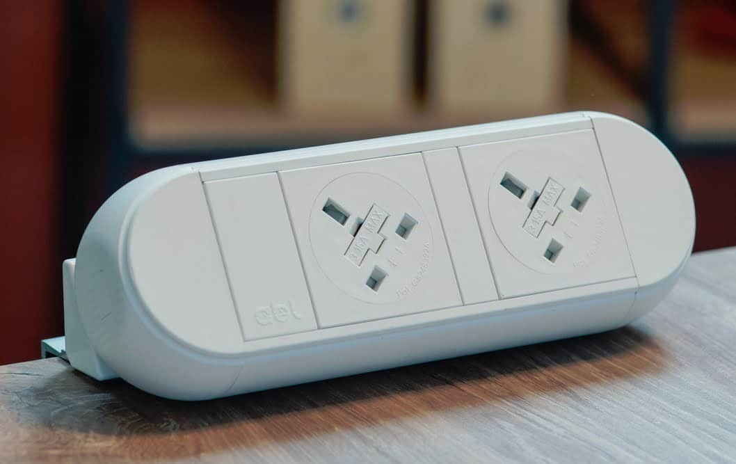 Chroma Power Module in white with 2 x UK sockets
