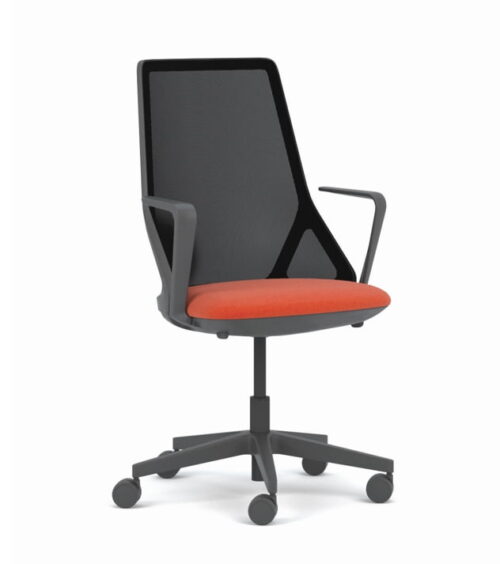Cicero Task Chair high back swivel task chair with arms and 5 star black base