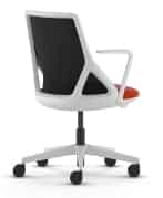 Cicero Task Chair medium mesh back, with arms, 5 star white base with castors CCT02W