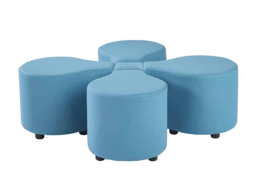 Clover Stool 4 segments with central square link Clover-L-SQ