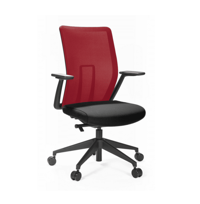 Co. Meshback Task Chair with red mesh and black arms
