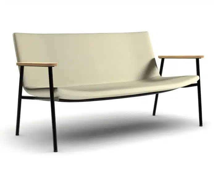 Cortado Seating - metal leg bench with arms CTD06