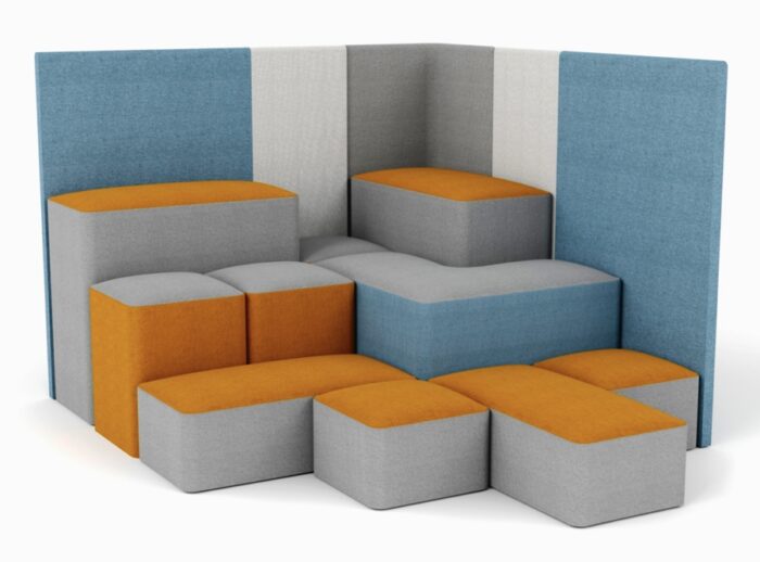 Creator Seating configuration 2050x2550x1500mm high with privacy screens to seat up to 12 people - CRE P 05