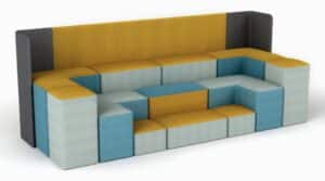 Creator Seating configuration 4100x1550x1500mm high with privacy screens to seat up to 18 people - CRE P 07
