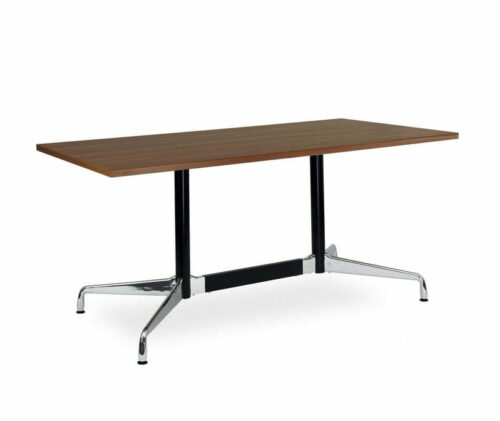 Cruise Meeting Tables - Rectangular Table With Dark Top And Polished Base
