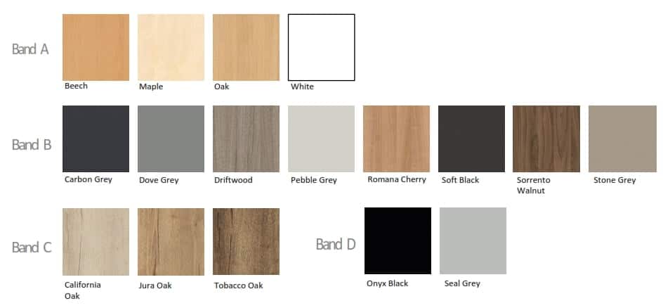 Cuban Coffee Table top colour options
