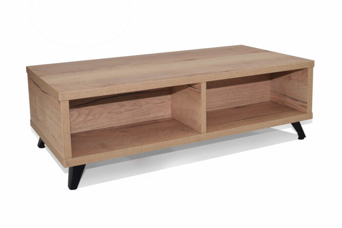 Cuban Coffee Table with under top open storage and black feet