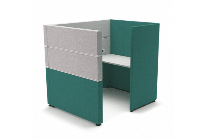 Cubbi Acoustic Enclosure single booth 1200mm work surface SCE2A1
