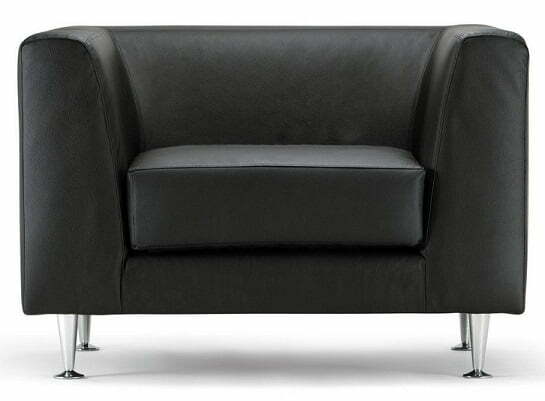 Cube Armchair in black leather