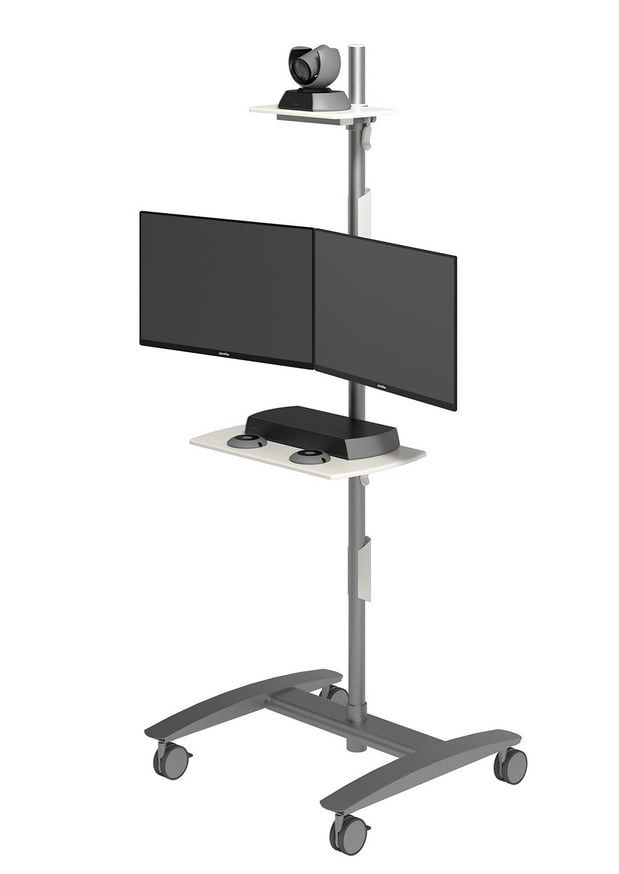 Viewmate Workstation 52.722 Conference Trolley side view side view with dual screen