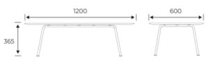 Dishy Table long tube wood leg coffee table dimensions DISHYCOFFEE/L/WF