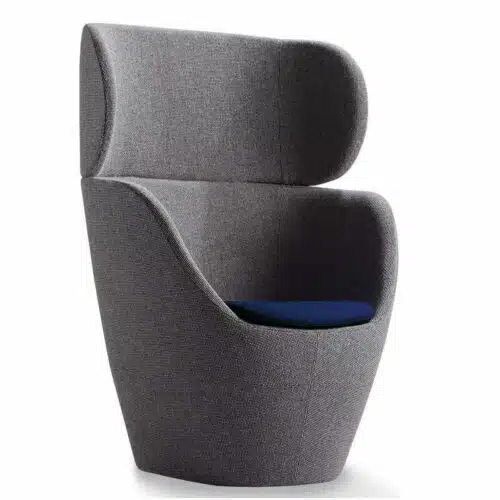 Dixi Chair high back grey and blue upholstery