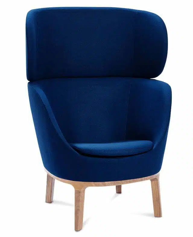 Dixi Chair high back with wood base