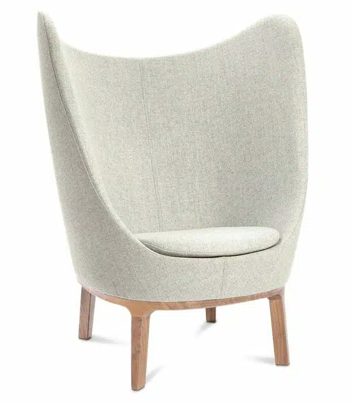 Dixi Chair wing back with wood base