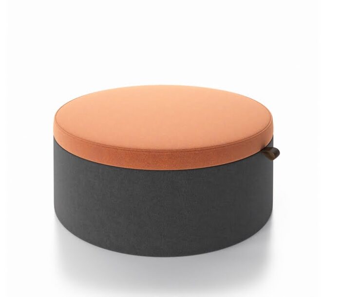 Dolly Stool fully 1010mm diameter upholstered cylinder shape with carry handle DOL-04
