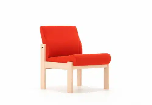 Domino Reception Seating single seat with no arms, beech frame