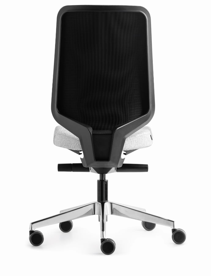 Dot.Pro Task Chair rear view of chair with black mesh back and backrest frame, no arms