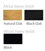 Downtown Chair frame finish options - black metal or natural_black oak wood