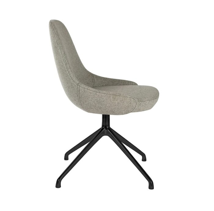 Downtown Chair with a black swivel base on glides