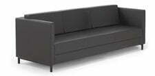 Earl Three Seater Sofa ERL3 in black leather