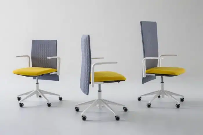 Elodie Task Chair group of three chairs with different height backrests