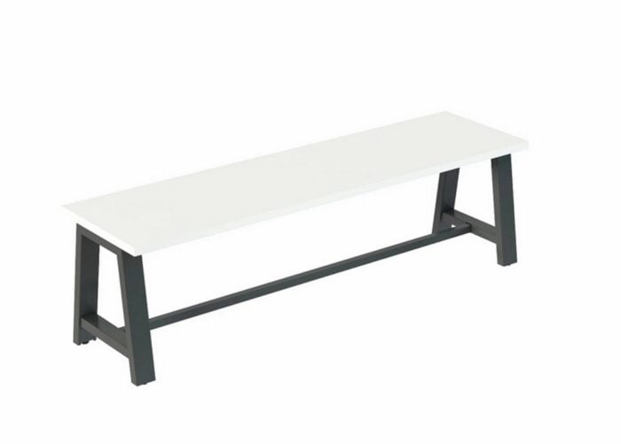 Equus Tables bench seat with an MFC seat and steel a frame base