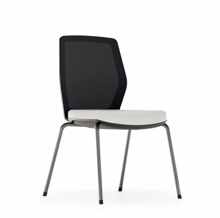 Era Meeting Chair with mesh back, upholstered seat and 4 leg frame