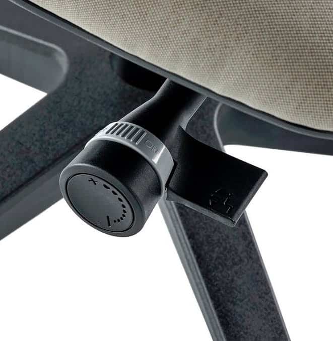 Era Task Chair close up of under seat controls