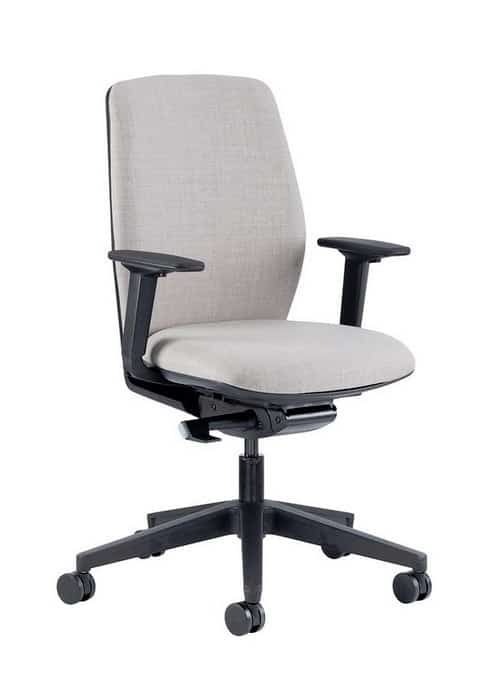 Era Task Chair with arms, upholstered back and black finish base