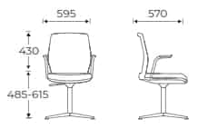 Era Work Lite Chair dimensions ERAM2A