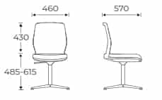 Era Work Lite Chair dimensions ERAUP2
