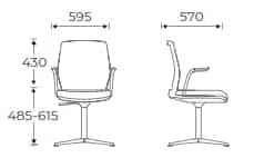 Era Work Lite Chair dimensions ERAUP2A