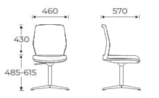 Era Work Lite Chair dimensions ERAUPR2