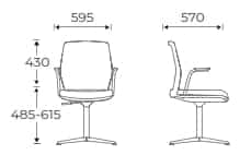 Era Work Lite Chair dimensions ERAUPR2A
