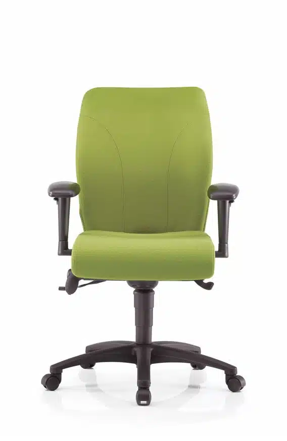 Ethos Back Care Chair with medium back, 3D adjustable arms, independent mechanism, inflatable lumbar and black nylon base on castors PET20