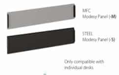Evolution Bench steel or MFC modesty panels for use with individual desks
