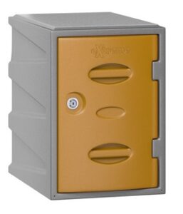 Extreme Plastic Lockers showing 4D Module With Gold Door