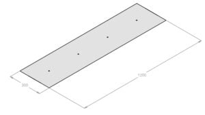 Fabricks Acoustic Brick components - 1200mm wide base plate BP-1200-(RAL no)