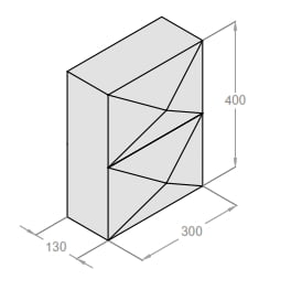 Fabricks Acoustic Brick components - vertical double top brick (3D)-TB-300400 - 400mm high