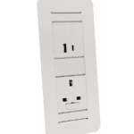 Desk Top USB Charger in a Face Power Module white unit with UK power and twin USB A and C charging socket