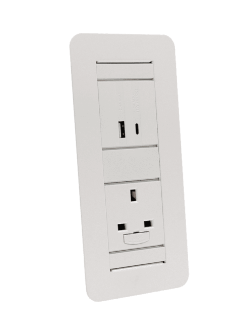 Face Power Module white unit with UK power and twin USB A and C charging socket