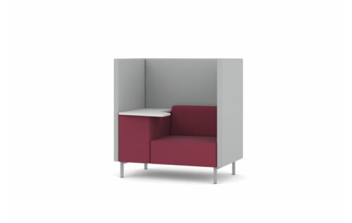 Fence Personal Pod right hand unit with grey and plum upholstery FN-41R